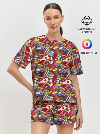 Женская пижама с шортами / Страны Мира