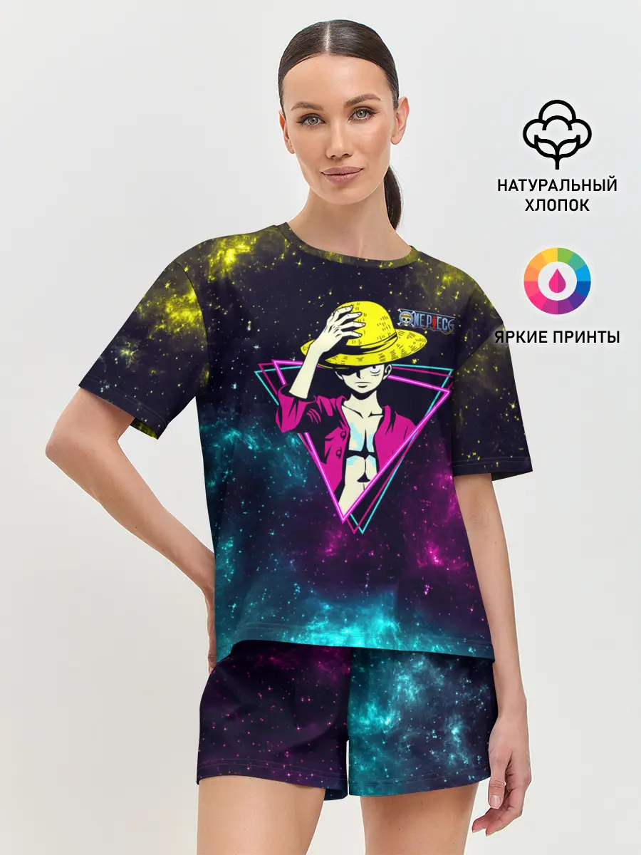 Женская пижама с шортами / Космический Луффи One Piece