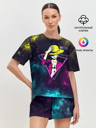 Женская пижама с шортами / Космический Луффи One Piece