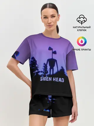 Женская пижама с шортами / СИРЕНОГОЛОВЫЙ ГЛИТЧ