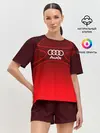 Женская пижама с шортами / AUDI красная сетка
