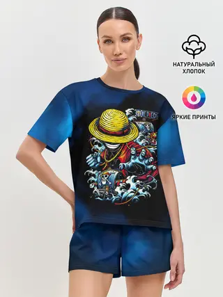 Женская пижама с шортами / Луффи пират Соломенной Шляпы