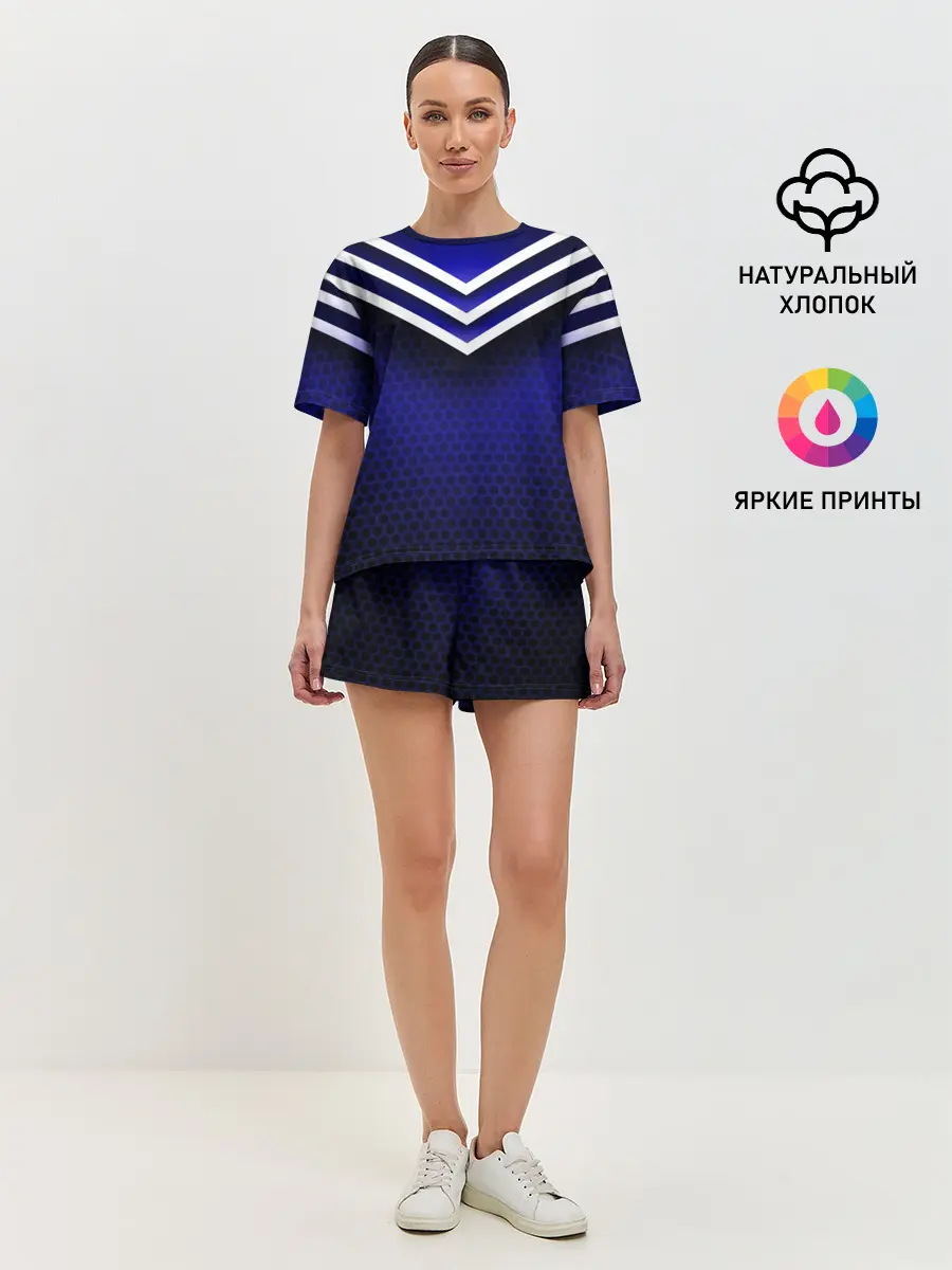 Женская пижама с шортами / Sport blue style
