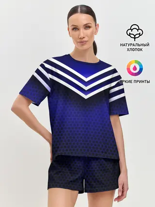Женская пижама с шортами / Sport blue style
