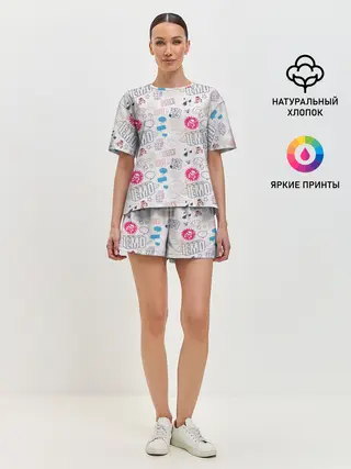 Женская пижама с шортами / Граффити
