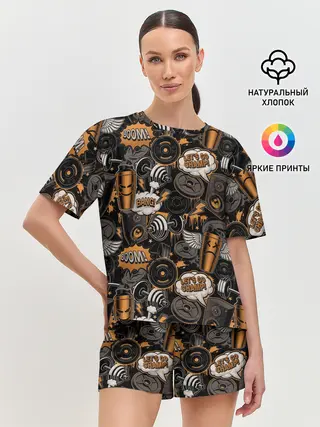 Женская пижама с шортами / Граффити на спорте