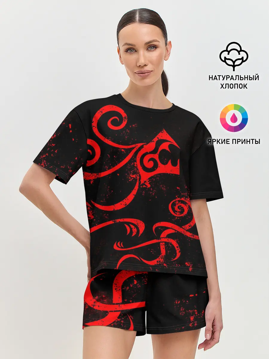 Женская пижама с шортами / ТАТУИРОВКА ДРАКЕНА