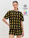Женская пижама с шортами / Доллар золотой
