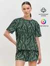 Женская пижама с шортами / Листья