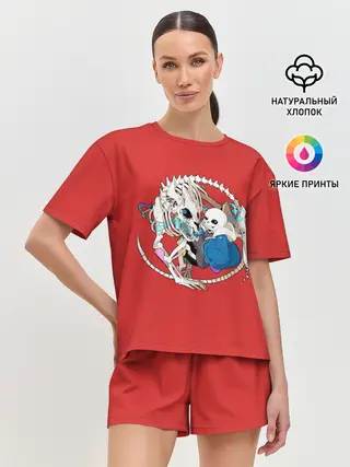 Женская пижама с шортами / Снас и дракон