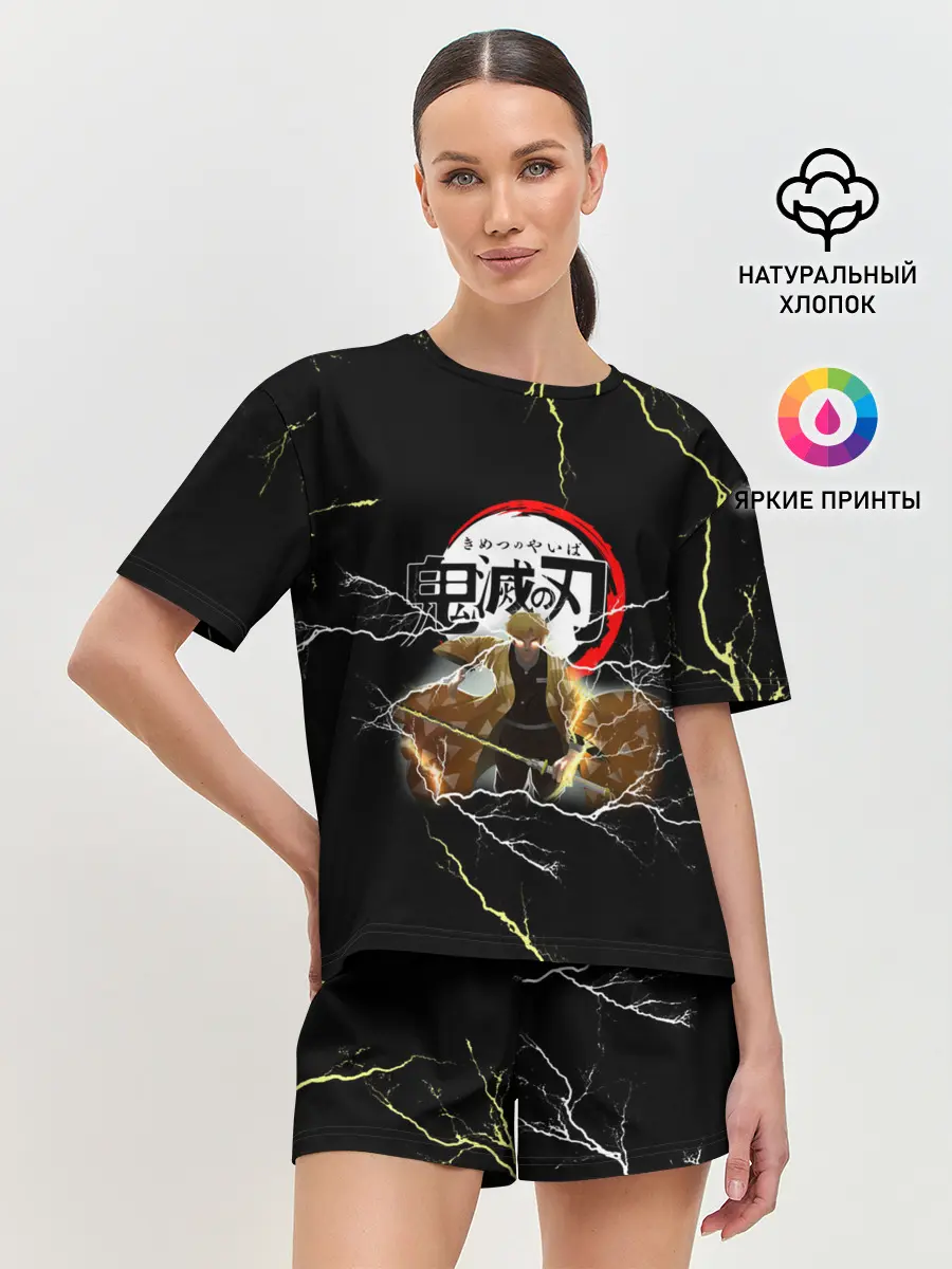 Женская пижама с шортами / КЛИНОК РАССЕКАЮЩИЙ ДЕМОНОВ | ЗЕНИТСУ