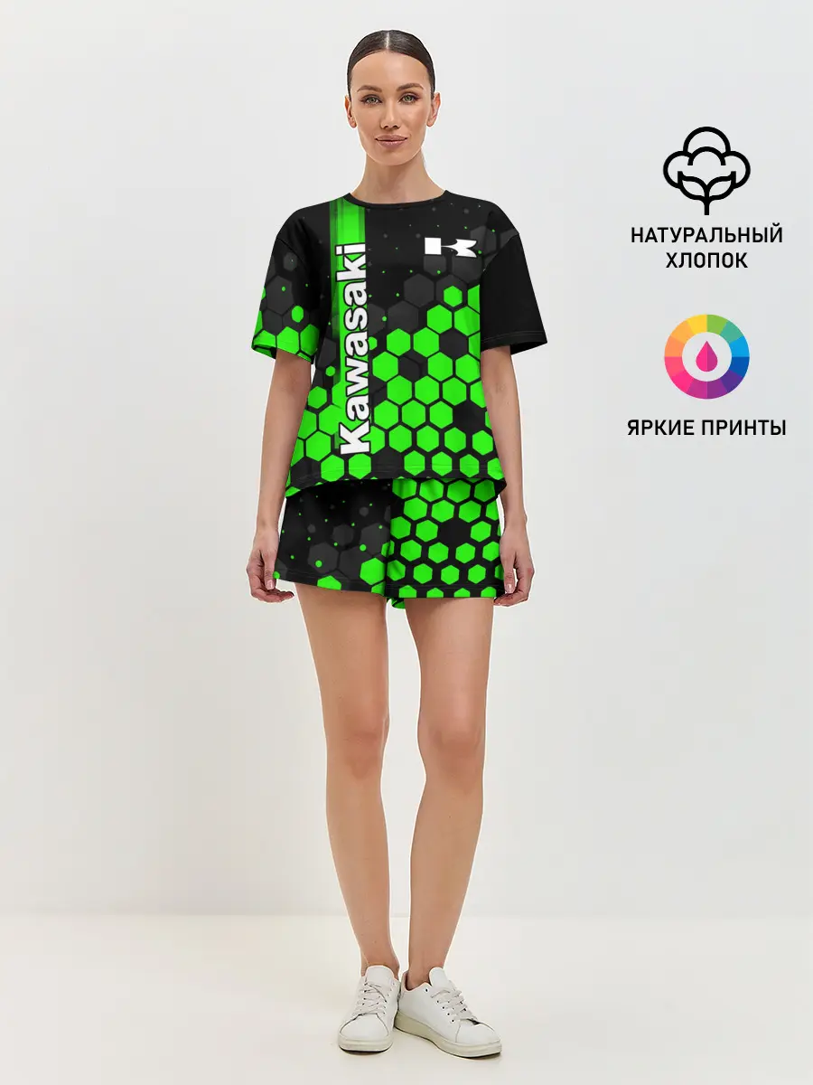 Женская пижама с шортами / KAWASAKI / КАВАСАКИ