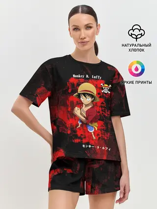 Женская пижама с шортами / Манки Д. Луффи пират Соломенной Шляпы