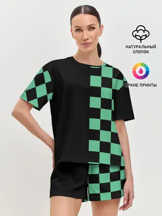 Женская пижама с шортами / КОСТЮМ TANJIRO KAMADO | ТАНДЖИРО