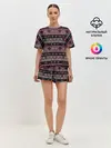 Женская пижама с шортами / Этнический полосатый орнамент