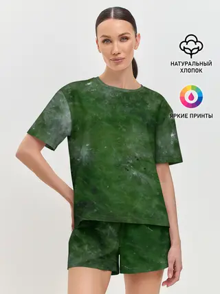 Женская пижама с шортами / Точки На нефритовом Фоне