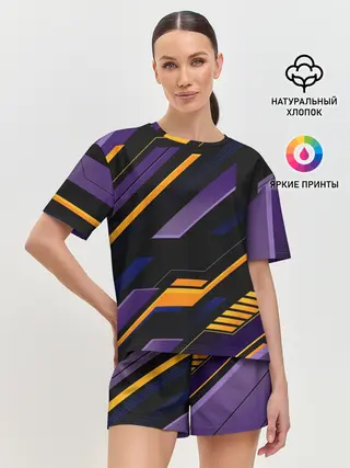 Женская пижама с шортами / ТЕХНО БРОНЯ | ФУТУРИЗМ