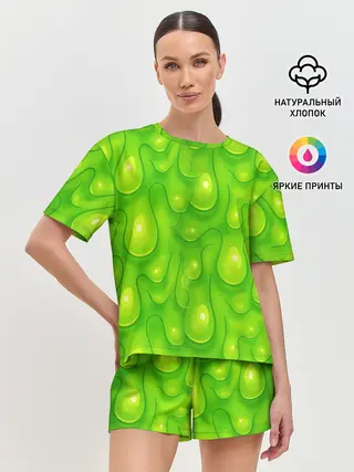 Женская пижама с шортами / СЛИЗЬ / SLIME / ТЕКСТУРА