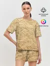 Женская пижама с шортами / БУМАЖНАЯ ТЕКСТУРА