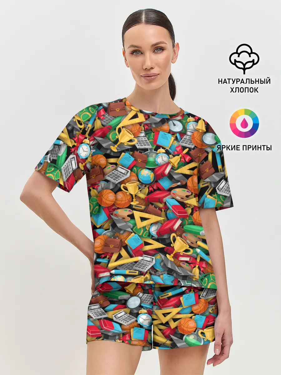 Женская пижама с шортами / Снова в школу