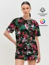 Женская пижама с шортами / Гранжевый абстрактный узор