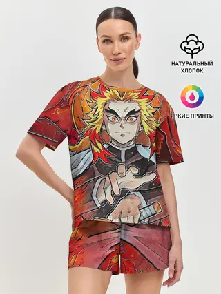 Женская пижама с шортами / Ренгоку Клинок демонов