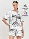 Женская пижама с шортами / Сиреноголовый Трещины Надпись