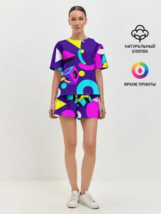 Женская пижама с шортами / Геометрические фигуры