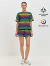 Женская пижама с шортами / Этнический радужный орнамент