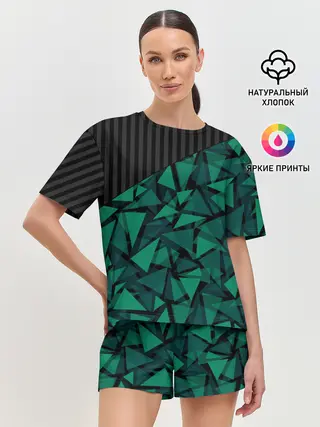 Женская пижама с шортами / Геометрический узор