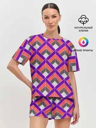 Женская пижама с шортами / Шотландка / Plaid
