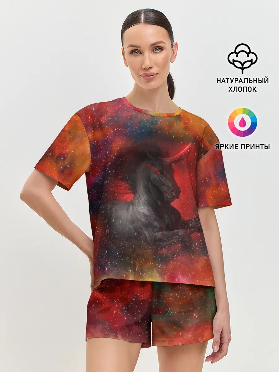 Женская пижама с шортами / Единорог | Unicorn