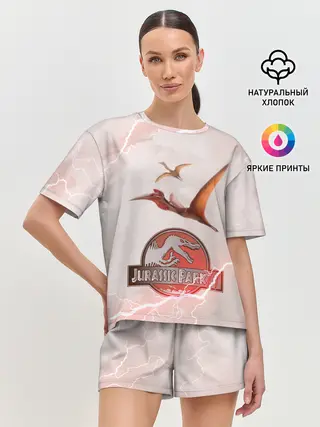 Женская пижама с шортами / Птеродактили | Мир Юрского Периода