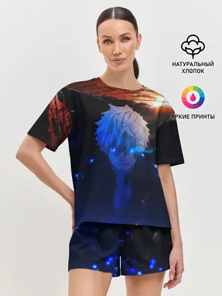 Женская пижама с шортами / Сатору гото голубые глаза