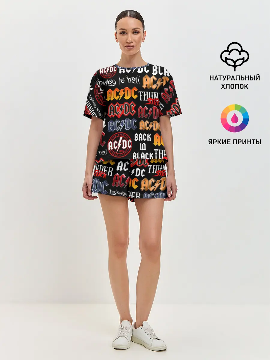 Женская пижама с шортами / AC DC LOGOBOMBING