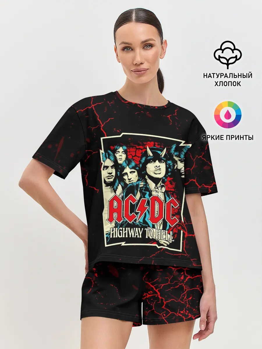 Женская пижама с шортами / AC DC HIGHWAY TO HELL