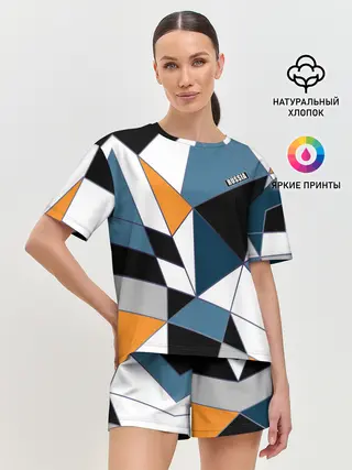 Женская пижама с шортами / Геометрический узор