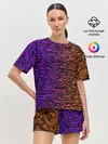 Женская пижама с шортами / Градиентный разлом 3D | 3Д