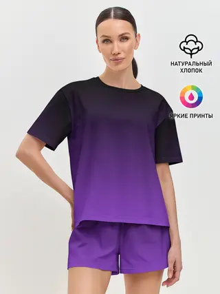 Женская пижама с шортами / Ночной градиент | Фиолетовый