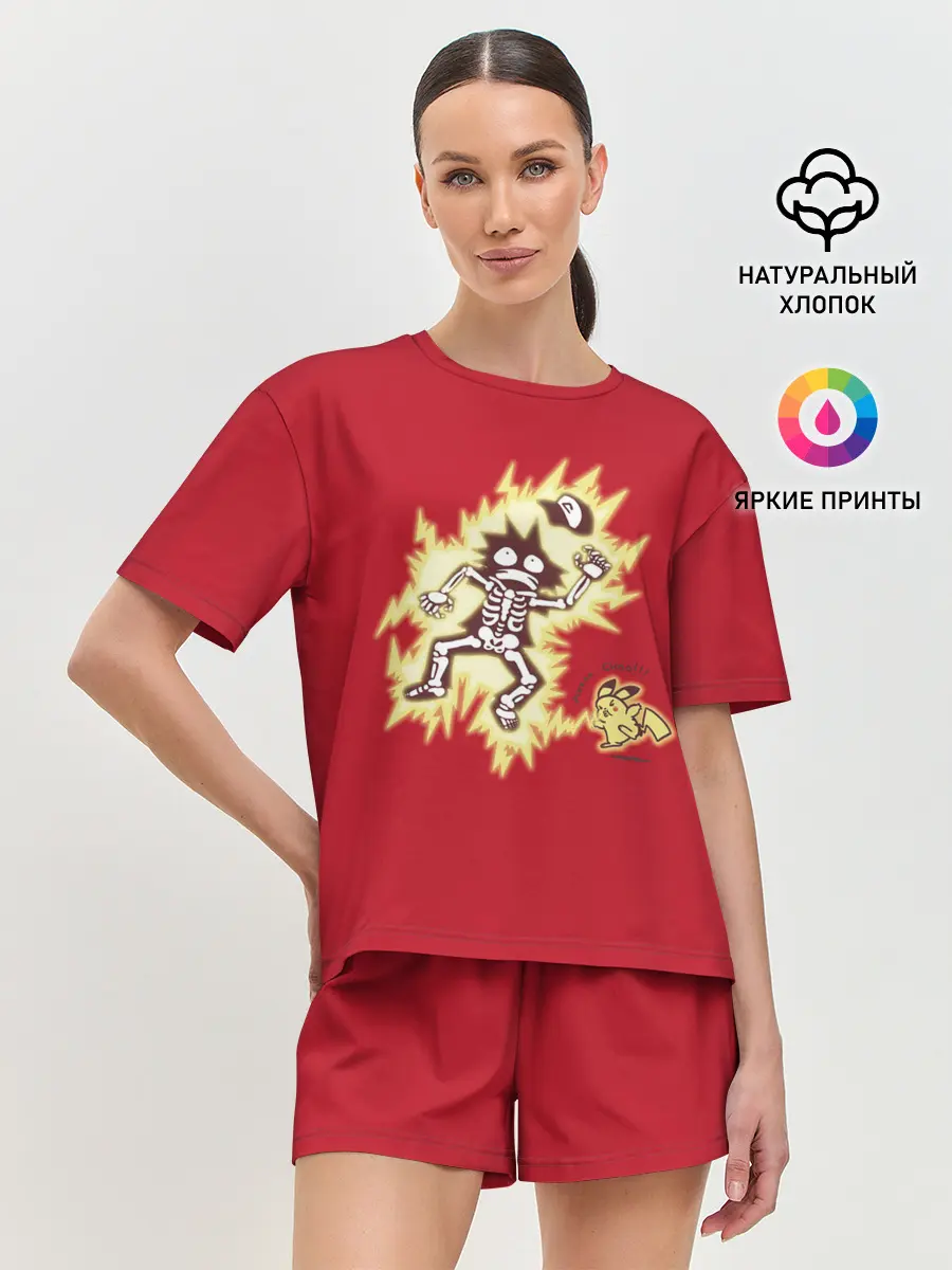 Женская пижама с шортами / Знакомство с Пикачу