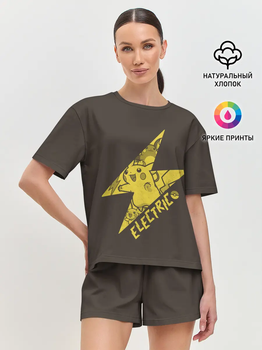 Женская пижама с шортами / Электрические покемоны