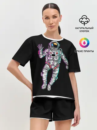 Женская пижама с шортами / Космонавт