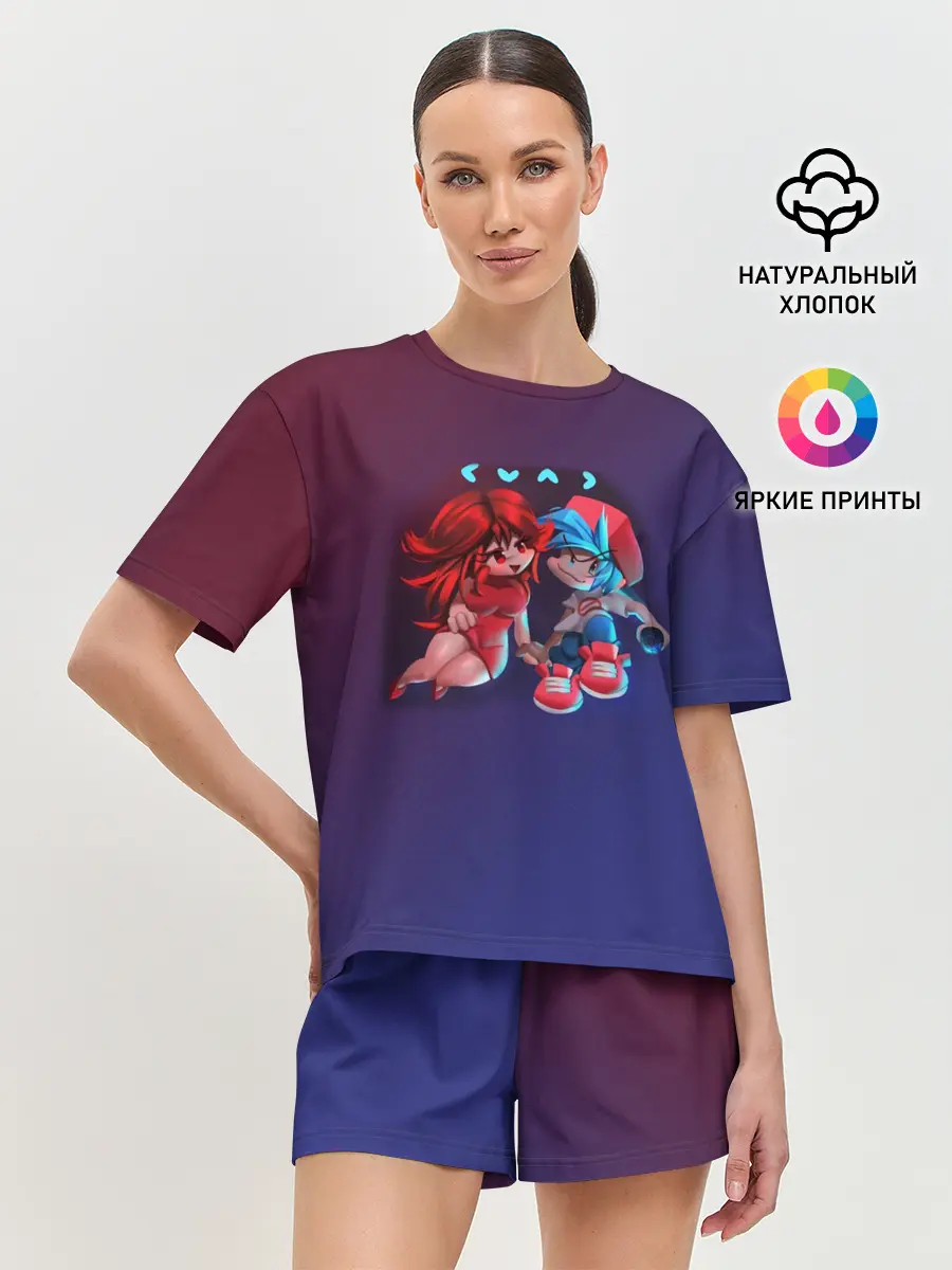 Женская пижама с шортами / Boyfriend and Girlfriend | FNF