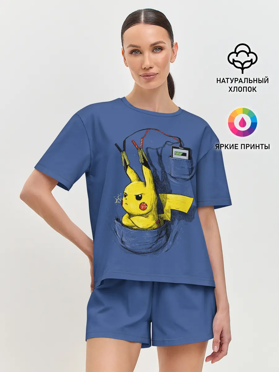 Женская пижама с шортами / Пикачу - зарядка