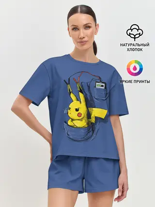 Женская пижама с шортами / Пикачу - зарядка