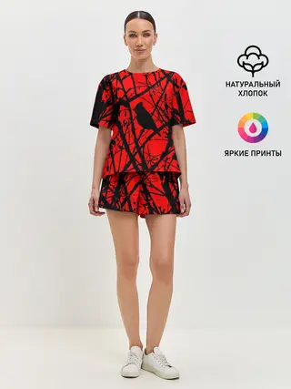 Женская пижама с шортами / Хоррор Мрачный лес
