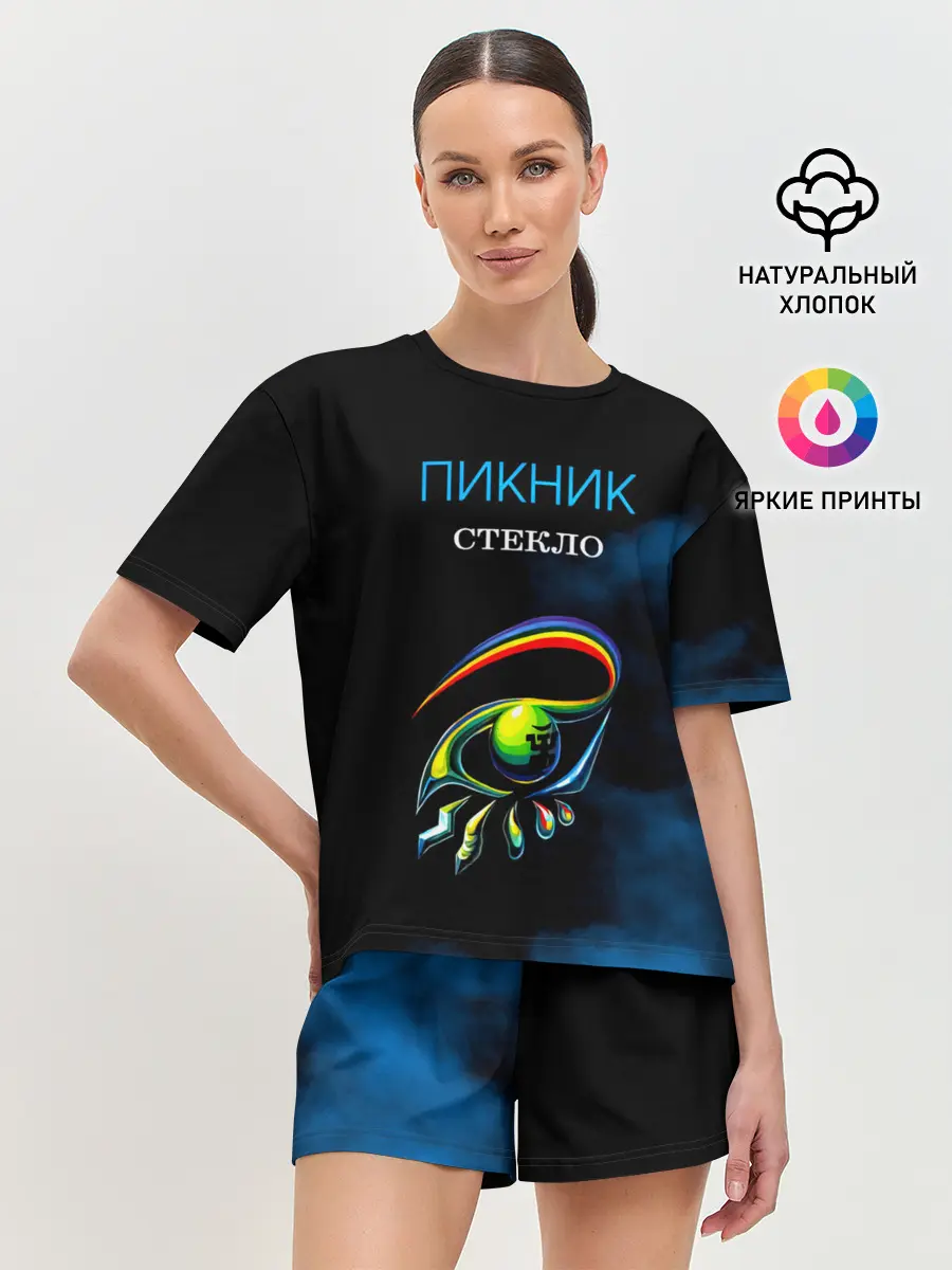 Женская пижама с шортами / Пикник СТЕКЛО