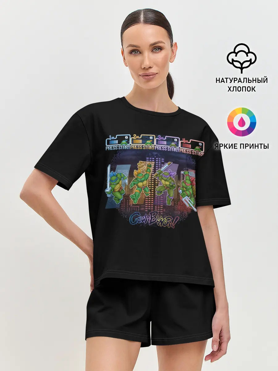 Женская пижама с шортами / Нажмите старт