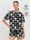Женская пижама с шортами / Черно-белый готический