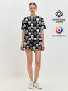 Женская пижама с шортами / Черно-белый готический